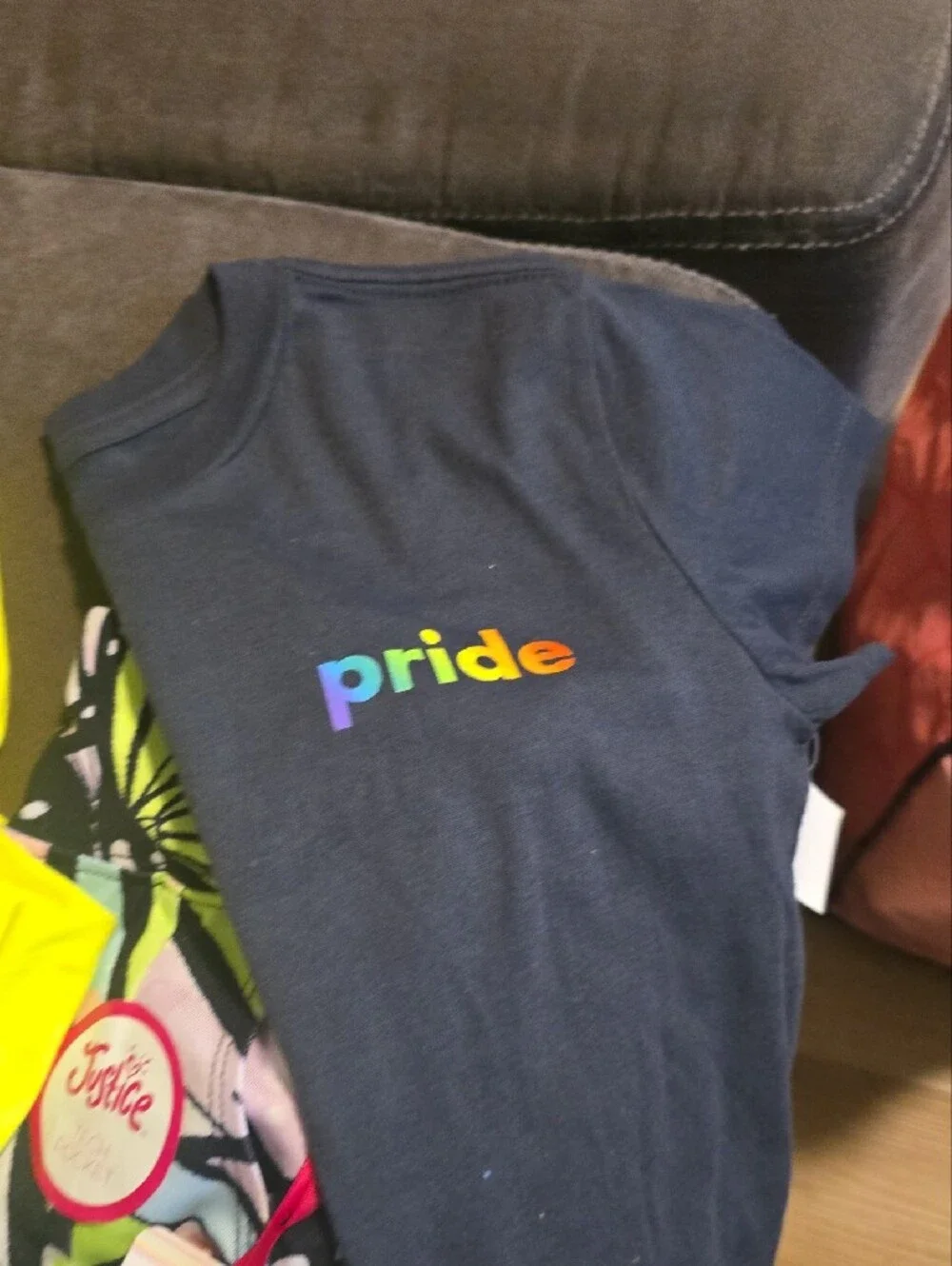 Justice Capris, Neon Yellow Short Sleeve Tee PRIDE Tee